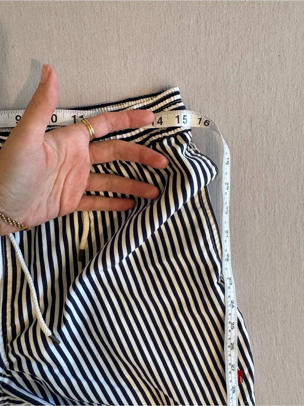 Polo by Ralph Lauren Navy and White Striped Swim Trunks - Picture 7 of 8